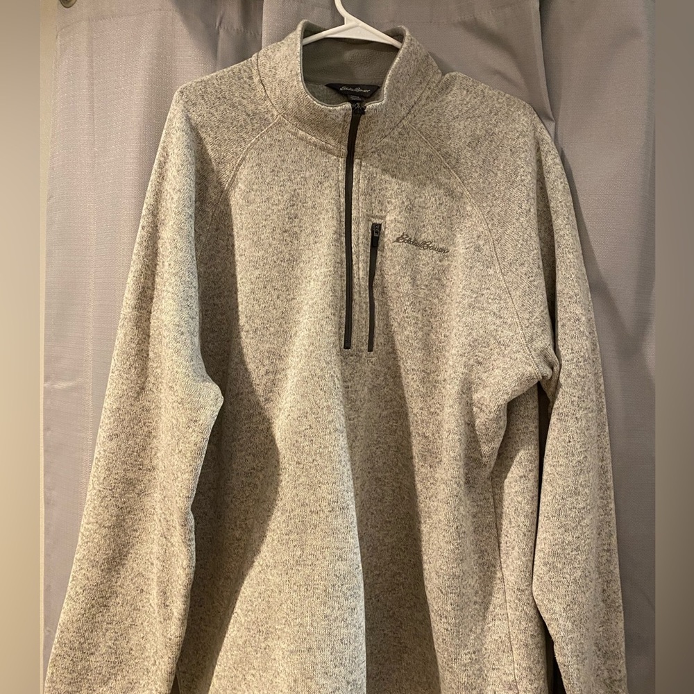 Eddie Bauer tan quarter zipper
